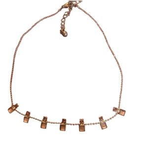 90s Fashion Pink Quartz Cz Ball Chain Elegant Silver Tone Necklace